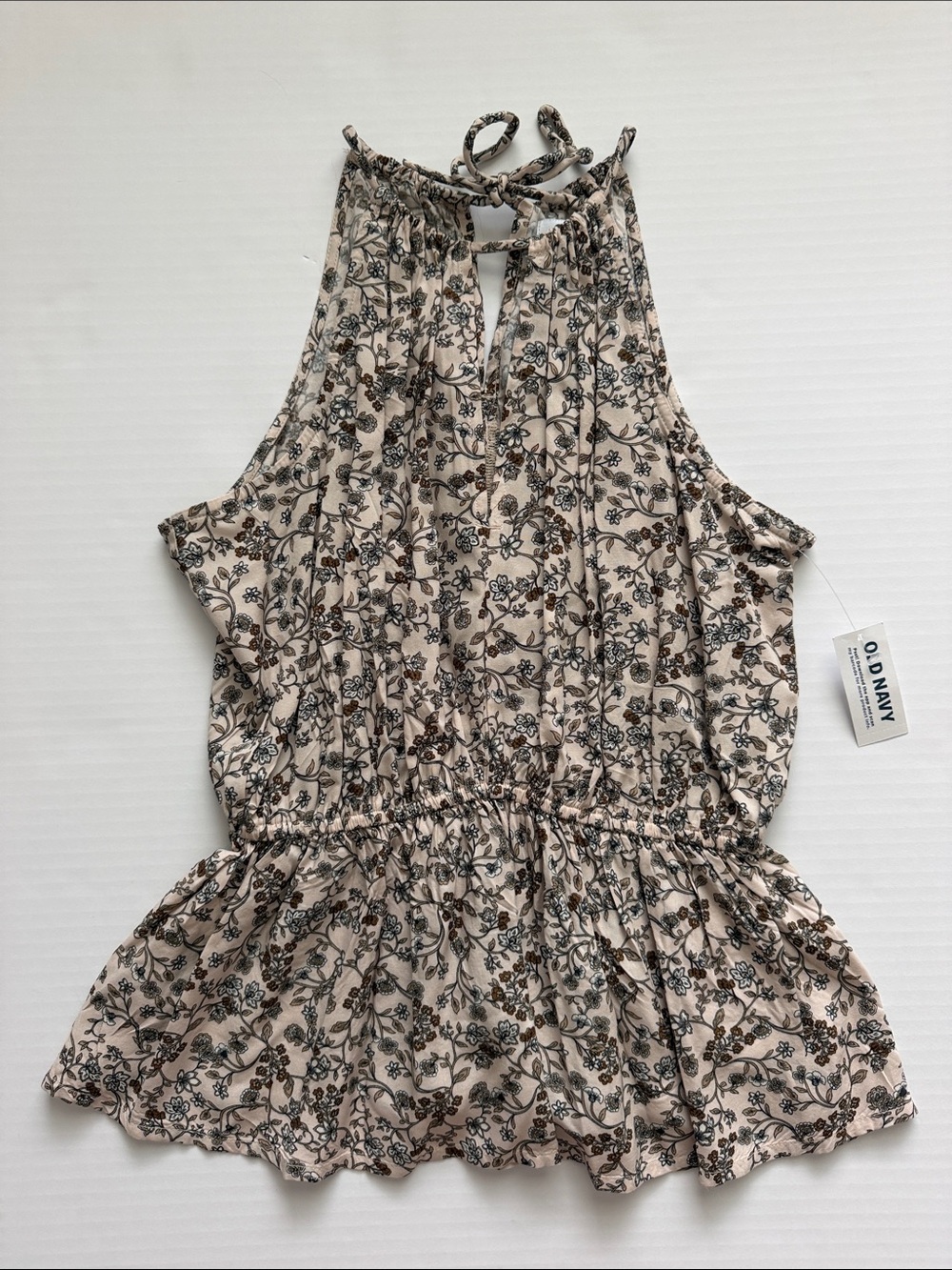 Old Navy Beige Floral Halter Peplum Cami size XS